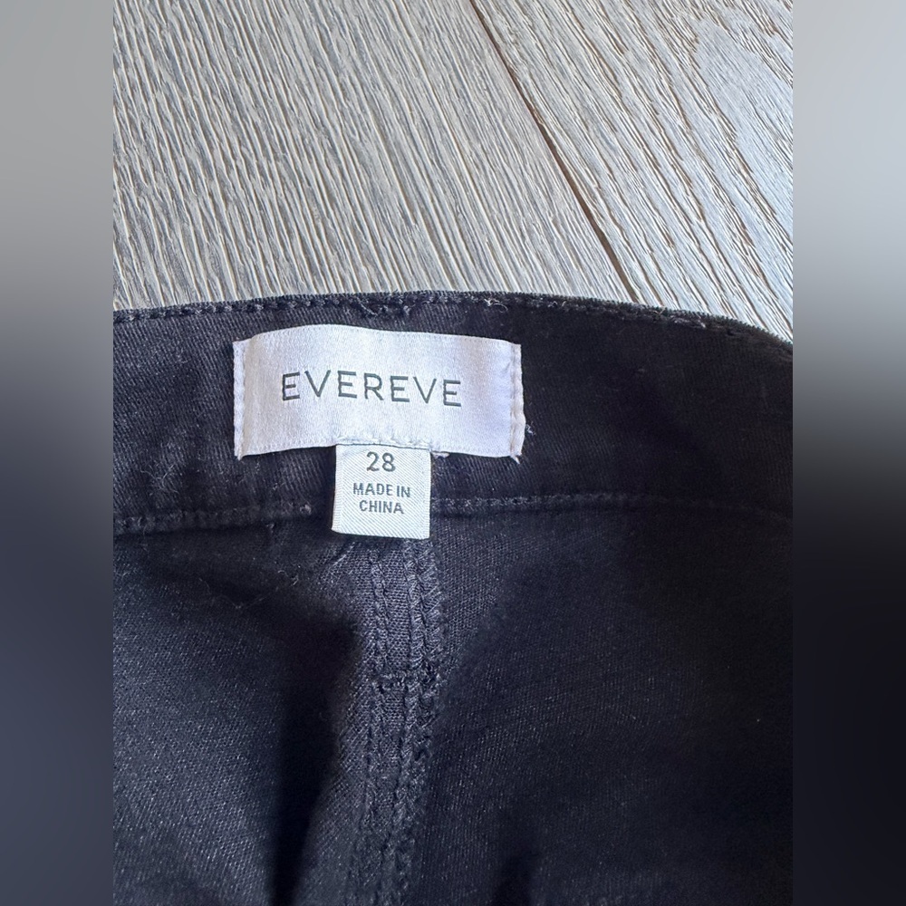 Evereve High Rise Tapered Ankle Pants with Front Patch Pockets in Black Size 28 - Picture 3 of 6